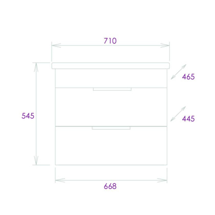 Тумба Onika Легран 70 подвесная, дуб галифакс (ум. Фостер 70)