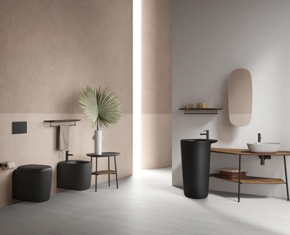 Подвесной безободковый унитаз Plural Rim-Ex, цвет Матовый Черный