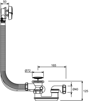Слив-перелив для ванны Jacob Delafon E70174-CP, шт