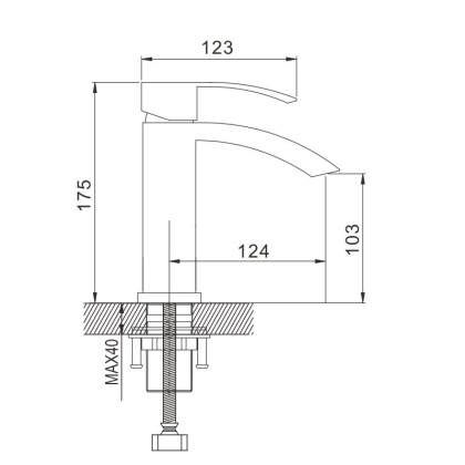 Смеситель для раковины латунь R1501F Смеситель для раковины латунь R1501F