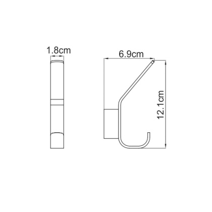 Крючок Sauer, 1,8х12,1х6,9 см, цвет золото, K-7923