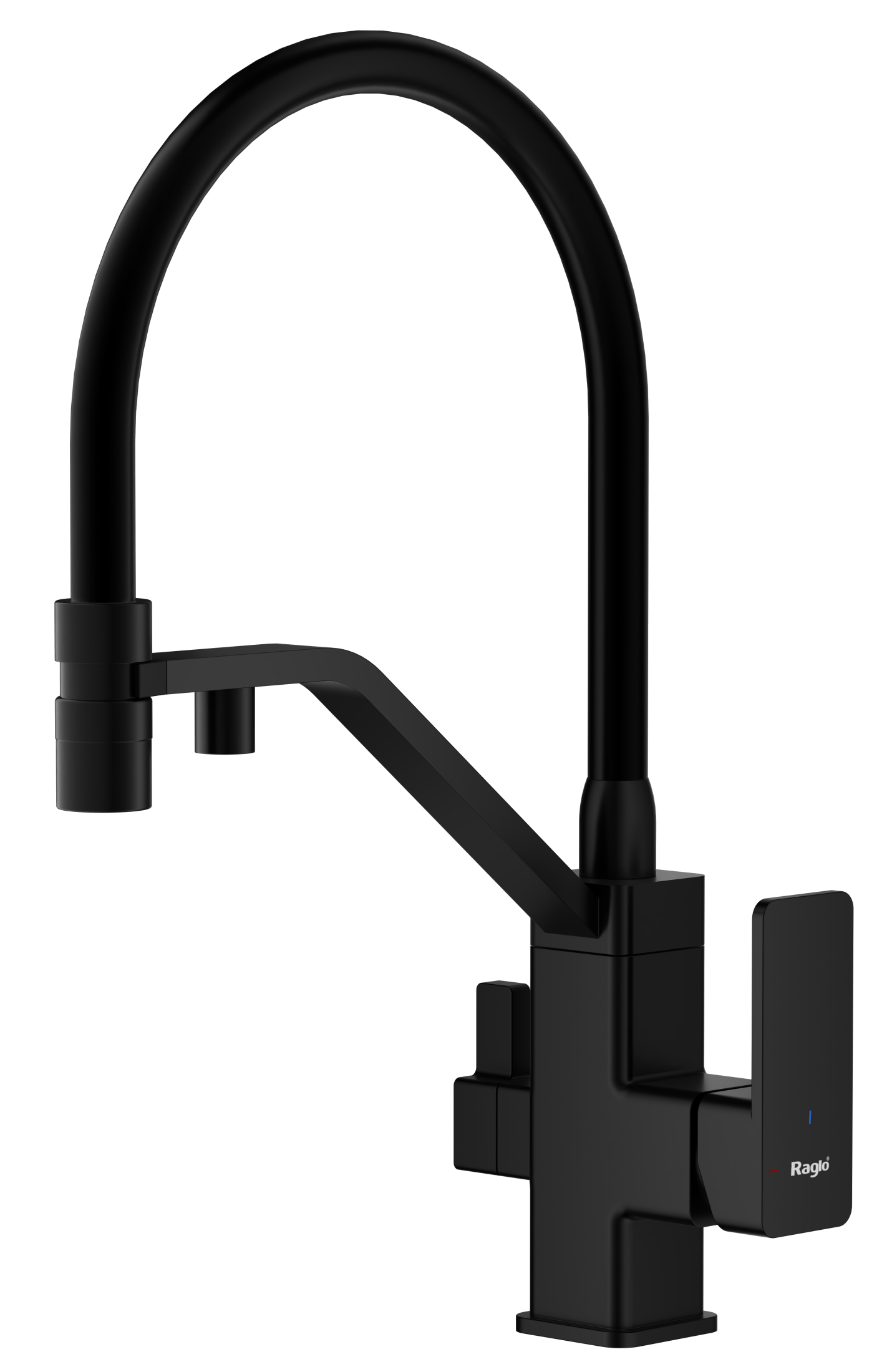 Смеситель Raglo для кухни со съемным гибким изливом, с магнитным фиксатором излива, с подключением фильтра питьевой воды R85.62