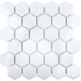 Керамическая мозаика, Hexagon small White Glossy 51x59, Geometry