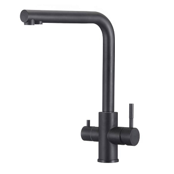 Смеситель ЧЕРНЫЙ д/кухни с каналом для питьевой воды нерж. BALEAR,арт.13450BLB Смеситель ЧЕРНЫЙ д/кухни с каналом для питьевой воды нерж. BALEAR,арт.13450BLB