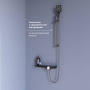 Смеситель душевой RGW SP-41-Gr/Серый с душевым гарнитуром и стойкой