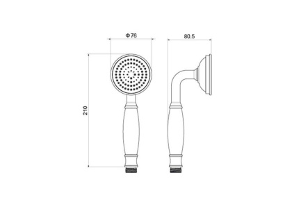 Ручной душ 65 AQUATEK AQ2008CR КЛАССИК