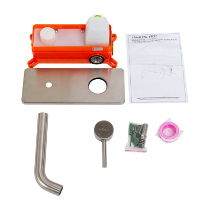 ETNA Смеситель для раковины без донного клапана встраиваемый, нержавеющая сталь, исполнение сатин, ETN-BLVM-IN