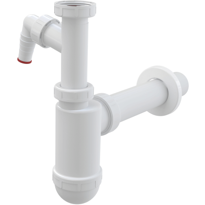 Сифон для умывальника DN40 со штуцером и накидной гайкой 5/4"