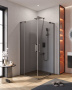 SLIDER-AH-2-90/100-100/110-C-GM Душевой уголок, Условный размер, мм:(900-1000)x(1000-1100)x1950 Габариты с диапазоном регулировок, мм:(900-1000)x(1000-1100)x1950 