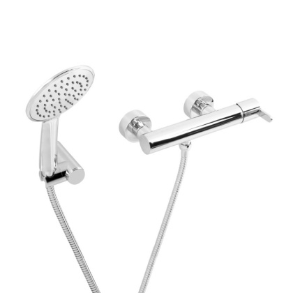 LEAF-D-01 Смеситель для душа однорычажный в комплекте с ручным душем, шлангом и держателем, исполнение хром