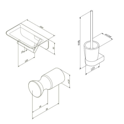 Набор аксессуаров для зоны туалета AK30T0203W