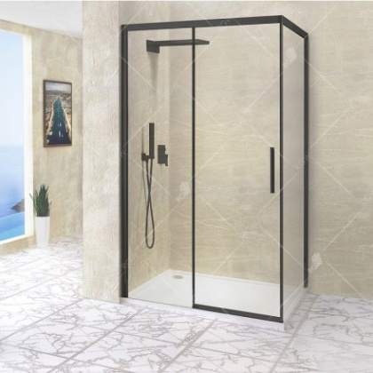 Душевой уголок RGW LE-41 B, 34124109-14, 190 х 100 x 195 см, стекло прозрачное, профиль черный