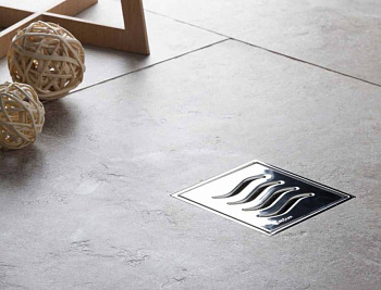 13000112 Точечный трап 100х100 мм Confluo Standard Vertical Dry Ceramic,с сухим затвором,полая под плитку, с рамкой Исполнение: Хром  13000112 Точечный трап 100х100 мм Confluo Standard Vertical Dry Ceramic,с сухим затвором,полая под плитку, с рамкой Исполнение: Хром