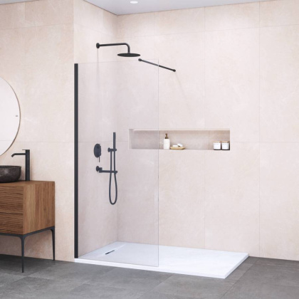 Душевая перегородка 140*195 RGW WA-010 B Чёрный/Прозрачное/8 мм