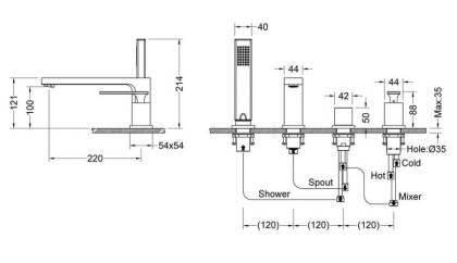 Смеситель Timo Torne 4330/17Y на борт ванны, золото матовое Смеситель Timo Torne 4330/17Y на борт ванны, золото матовое