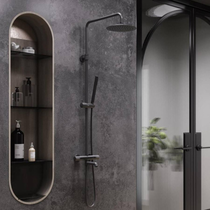 936810300 Scandinavian Pure душевая система с ванно  душевым ТМС смесителем, чёрный