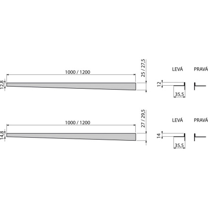 Pейка из нержавеющей стали для пола с уклоном, левая