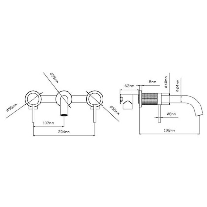Смеситель для раковины Groove VBFW-4G1BG4 встраиваемый, брашированное золото