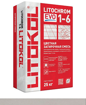 Затирка цементная LITOCHROM 1-6 EVO LE.105 серебристо-серый 25кг