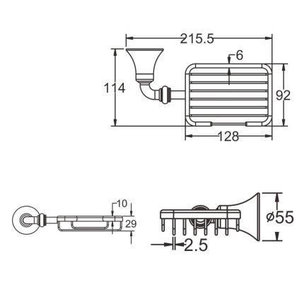 Мыльница, RG1204 Rose, Хром