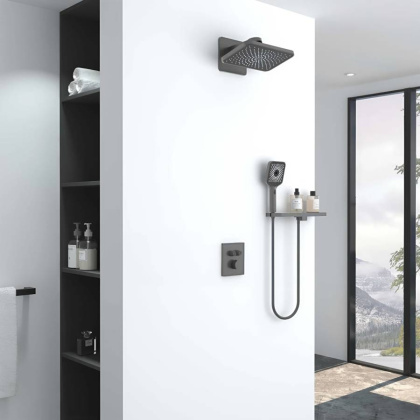 Душевой комплект Inspire VSFW-3I21MT4RGM встраиваемый, термостат, двухрежимный, вороненая сталь Душевой комплект Inspire VSFW-3I21MT4RGM встраиваемый, термостат, двухрежимный, вороненая сталь