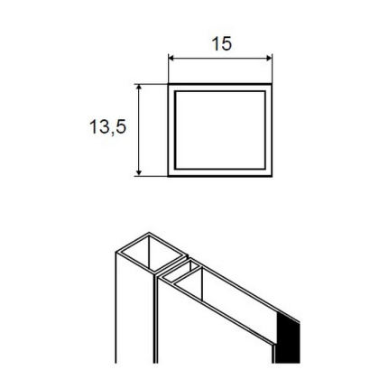 Расширительный профиль EXCELLENT Mazo 15 мм (хром)