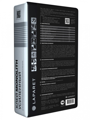 Плиточный клей Laparet Monolith Усиленный 25 кг, шт Плиточный клей Laparet Monolith Усиленный 25 кг, шт