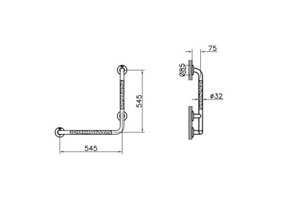 Поручень опорный наcтенный 90° Поручень опорный наcтенный 90°