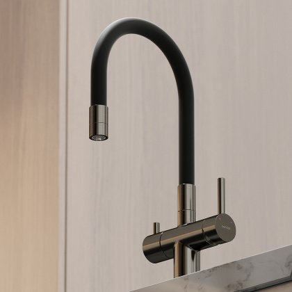 Смеситель для кухни SANCOS Lucia с возможностью подключения фильтра для воды, цвет вороненая сталь, арт. SC4004GG