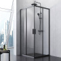 W93G-403-090BT Душевое ограждение Gem S Square Slide 90x90 стекло прозрачное, профиль Черный матовый