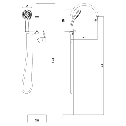 Смеситель Lemark Atlantiss LM3244C для ванны, напольный Смеситель Lemark Atlantiss LM3244C для ванны, напольный