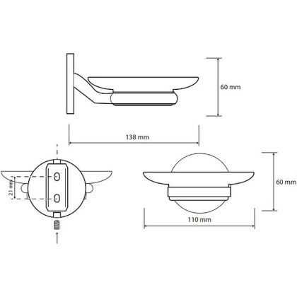Мыльница Bemeta Alfa 102408023 Хром
