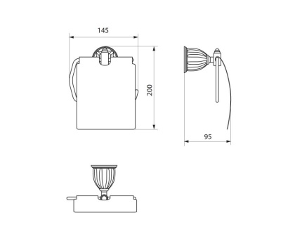 Бумагодержатель с крышкой RUSH Socotra, 8х20х9 см, хром, ST12111
