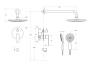 STYLUS-DSET-01 Душевой комплект встраиваемый (смеситель встраиваемый, верхний душ, ручной душ со шлангом, штуцер с держателем), хром
