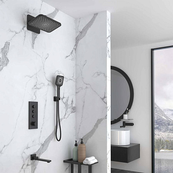 Душевой комплект VSFW-433TI4MB встраиваемый, термостатический, трехрежимный, черный