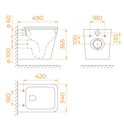 Унитаз подвесной RGW SW-45