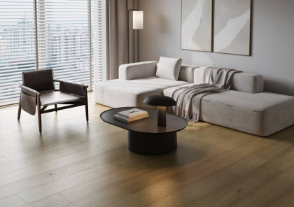 Кварцевый паркет QUARTZ PARQUET Престиж 419 Дуб Карельский 700-1900*190*7мм, 1,2 мм, Браш, фаска 