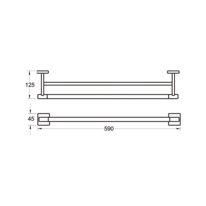Полотенцедержатель двойной, RG3027H Rose, Золото с черным