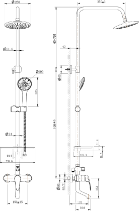 Смеситель Lemark Linara LM0462C для ванны и душа с регулируемой высотой штанги Смеситель Lemark Linara LM0462C для ванны и душа с регулируемой высотой штанги