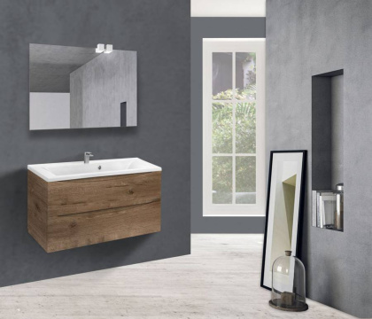 База под раковину Mia 900 подвесная, 2 выкатных ящика soft close, V.Oak База под раковину Mia 900 подвесная, 2 выкатных ящика soft close, V.Oak