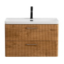 Тумба с раковиной подвесная BelBagno DUE 80 Rovere Nature, раковина белая