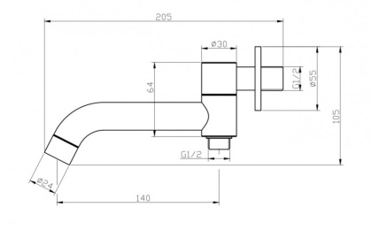 ANCONA Излив для ванны с дивертором для душа ANCONA-BCA-CRM