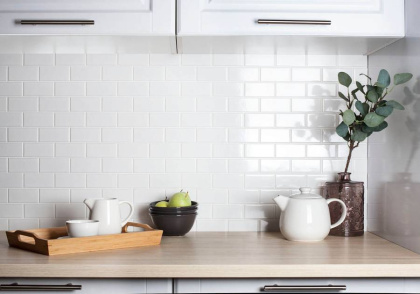 Керамическая мозаика, Brick White Glossy 45x95, Brick & Metro