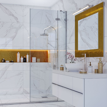 Керамическая мозаика, Golden Glossy 25х25, Metal