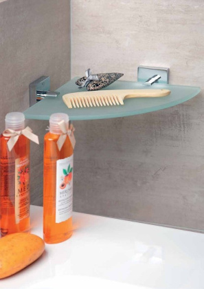 Cтеклянная полка, угловая модeль