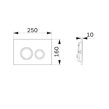 I110151 ErgoFit L, клавиша для инсталляции пластик, хром глянц