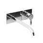 LEAF-BLI1-01-W0 Смеситель для раковины встраиваемый, однорычажный, излив и ручка на единой площадке, длина излива 23 см, исполнение хром