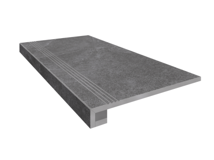 Комплект (Ступень TE03 (33x120) непол. (прямоугол. бортик) без насечек + Подступенок (14,5x120))