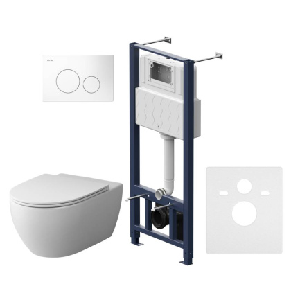 IS49001.111700 Комплект Инсталляция с клавишей Pro L Белый с подвесным унитазом Awe FlashClean с сид м/л