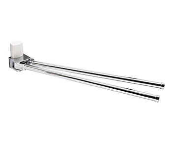 Полотенцедержатель двойной Leine, 43,6х7,2х4,8 см, хром и белый, K-5031W